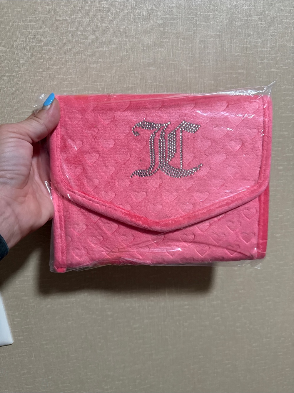 Juicy Couture Pink Crystal JC Envelope Cosmetic Pouch